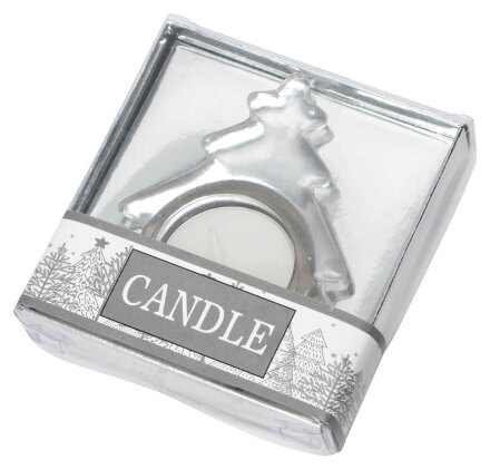 Подсвечник стеклянный со свечой, прозрачный Подсвечник стеклянный со свечой, прозрачный