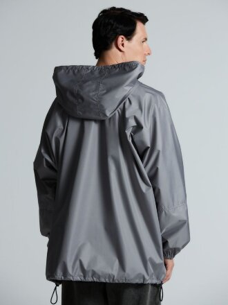 Дождевик-анорак Hard Work, укороченный, серый, единый размер Дождевик-анорак Hard Work, укороченный, серый, единый размер