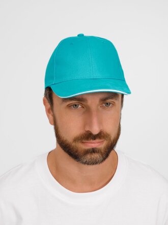 Бейсболка Buffalo, бирюзовая с белым Бейсболка Buffalo, бирюзовая с белым