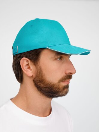 Бейсболка Buffalo, бирюзовая с белым Бейсболка Buffalo, бирюзовая с белым