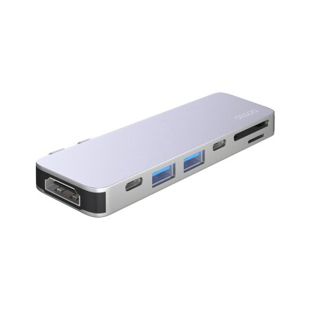 USB-C адаптер для MacBook 7-в-1, серебро, Deppa