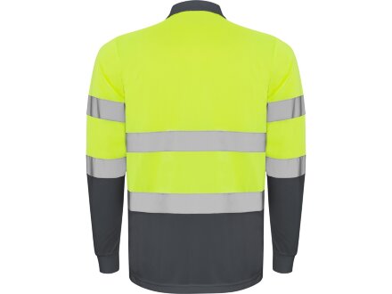 Поло Polaris мужское c длинным рукавом, свинцовый/неоновый желтый Поло Polaris мужское c длинным рукавом, свинцовый/неоновый желтый