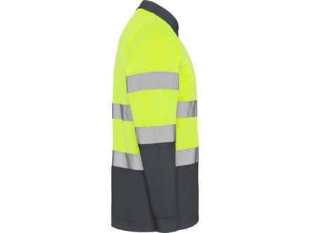 Поло Polaris мужское c длинным рукавом, свинцовый/неоновый желтый Поло Polaris мужское c длинным рукавом, свинцовый/неоновый желтый