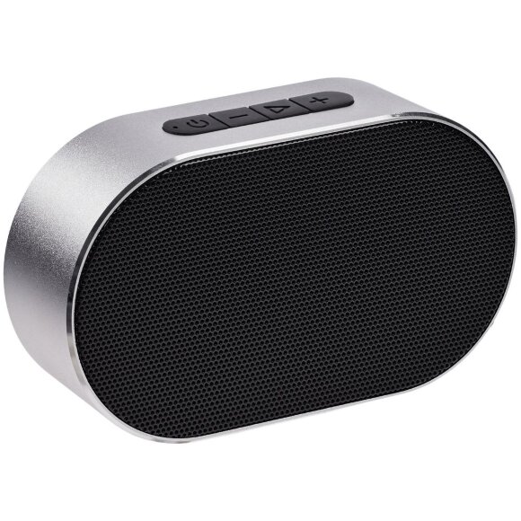 Беспроводная колонка Sound Count, серебристая с нанесением логотипа