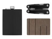 Набор с мультитулом и фляжкой Путешественник 2.0., черный Набор с мультитулом и фляжкой Путешественник 2.0., черный