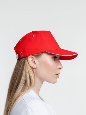 Бейсболка Classic, красная с белым кантом Бейсболка Classic, красная с белым кантом
