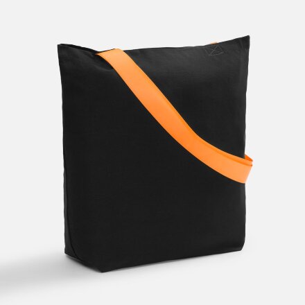 Шопер B5, черный с широкими оранжево-неоновыми ручками Шопер B5, черный с широкими оранжево-неоновыми ручками