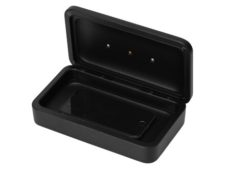 УФ-стерилизатор c функцией беспроводной зарядки Sector, Evolt, черный УФ-стерилизатор c функцией беспроводной зарядки Sector, Evolt, черный