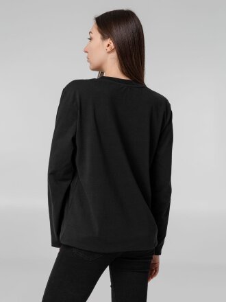 Футболка с длинным рукавом Lehta, черная Футболка с длинным рукавом Lehta, черная