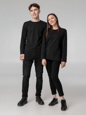 Футболка с длинным рукавом Lehta, черная Футболка с длинным рукавом Lehta, черная