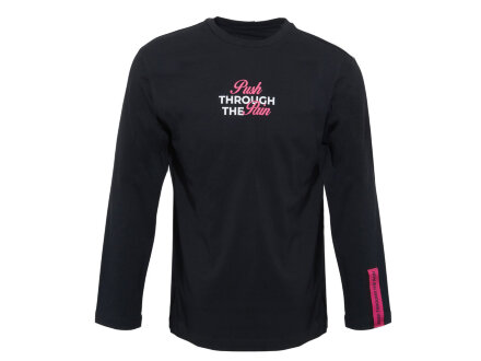 Лонгслив HD Fit мужской, черный, трафаретная печать и бренд тайп