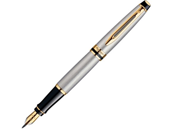 Перьевая ручка Waterman Expert 3, цвет: Stainless Steel GT, перо: F с нанесением логотипа