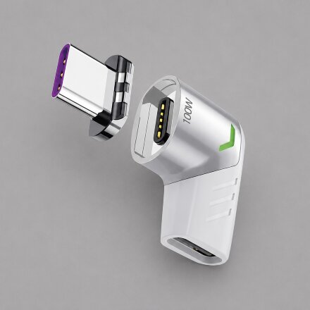 Адаптер USB-С - USB-C, магнитный, белый, Deppa Адаптер USB-С - USB-C, магнитный, белый, Deppa