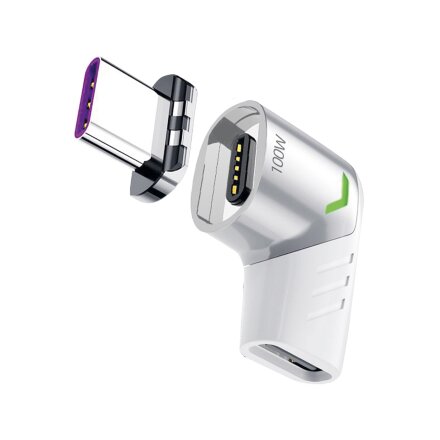 Адаптер USB-С - USB-C, магнитный, белый, Deppa Адаптер USB-С - USB-C, магнитный, белый, Deppa