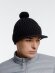 Вязаная шапка с козырьком Peaky, черная с нанесением логотипа