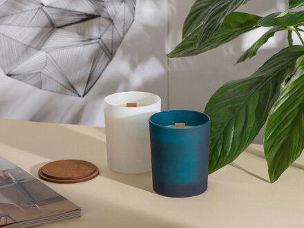 Свеча соевая ароматическая в стекле Niort, синяя Свеча соевая ароматическая в стекле Niort, синяя