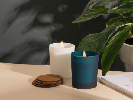 Свеча соевая ароматическая в стекле Niort, синяя Свеча соевая ароматическая в стекле Niort, синяя