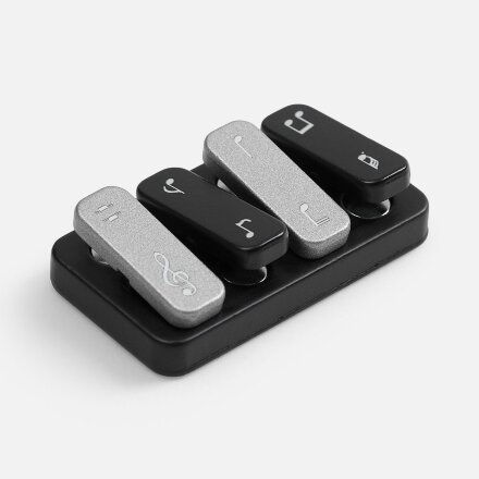 Антистресс-кликер Clacky, черный с серебристым