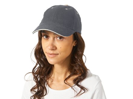 Бейсболка New Castle 6-ти панельная, серый/белый Бейсболка New Castle 6-ти панельная, серый/белый