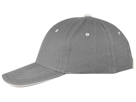Бейсболка New Castle 6-ти панельная, серый/белый Бейсболка New Castle 6-ти панельная, серый/белый