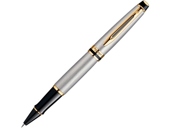 Ручка-роллер Waterman Expert 3, цвет: Stainless Steel GT, стержень: Fblk с нанесением логотипа