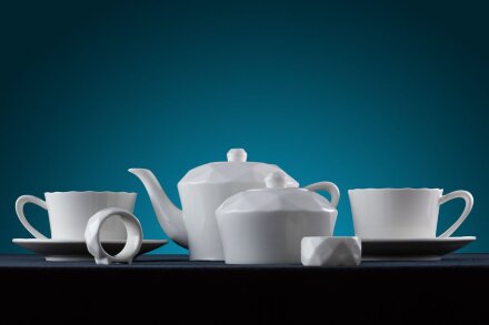 Чайная пара Diamante Bianco, белая Чайная пара Diamante Bianco, белая