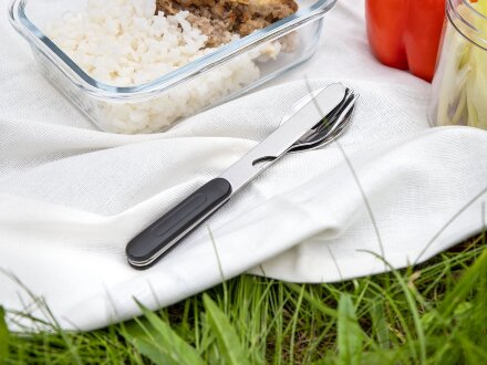 Набор походных столовых приборов Campsite, черный Набор походных столовых приборов Campsite, черный