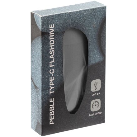 Флешка Pebble Type-C, USB 3.0, серая, 16 Гб Флешка Pebble Type-C, USB 3.0, серая, 16 Гб
