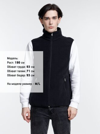 Жилет флисовый унисекс Nesse, черный Жилет флисовый унисекс Nesse, черный