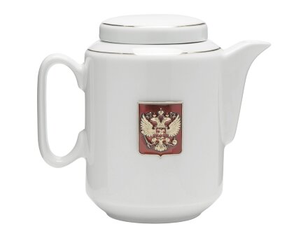 Чайный набор с подстаканником и фарфоровым чайником ЭГОИСТ-Л, золотистый/белый Чайный набор с подстаканником и фарфоровым чайником ЭГОИСТ-Л, золотистый/белый