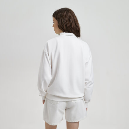 Толстовка на молнии унисекс Флоу (Flow), белая, размер 5XL/6XL