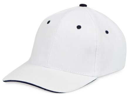 Бейсболка New Castle 6-ти панельная, белый/темно-синий Бейсболка New Castle 6-ти панельная, белый/темно-синий