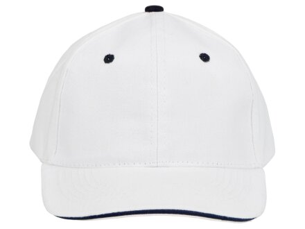 Бейсболка New Castle 6-ти панельная, белый/темно-синий Бейсболка New Castle 6-ти панельная, белый/темно-синий