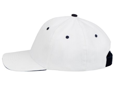 Бейсболка New Castle 6-ти панельная, белый/темно-синий Бейсболка New Castle 6-ти панельная, белый/темно-синий