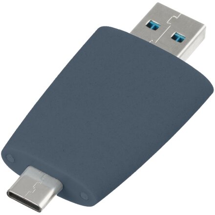 Флешка Pebble Type-C, USB 3.0, серо-синяя, 32 Гб Флешка Pebble Type-C, USB 3.0, серо-синяя, 32 Гб
