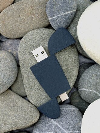 Флешка Pebble Type-C, USB 3.0, серо-синяя, 32 Гб Флешка Pebble Type-C, USB 3.0, серо-синяя, 32 Гб
