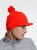 Вязаная шапка с козырьком Peaky, красная (кармин) с нанесением логотипа