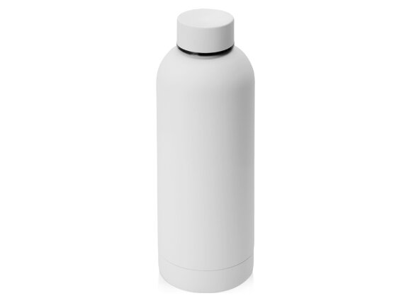 Вакуумная термобутылка Cask Waterline, soft touch, 500 мл, тубус, белый с нанесением логотипа