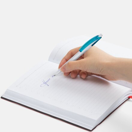 Ручка шариковая Bento, белая с голубым Ручка шариковая Bento, белая с голубым