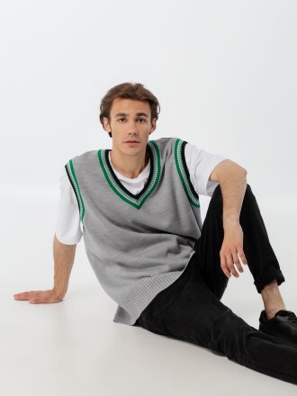 Жилет оверсайз унисекс Cornell в сумке, светло-серый Жилет оверсайз унисекс Cornell в сумке, светло-серый