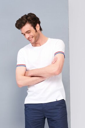 Футболка мужская Rainbow Men, темно-синяя с ярко-синим Футболка мужская Rainbow Men, темно-синяя с ярко-синим