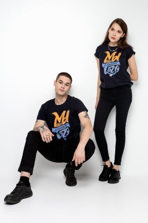 Футболка «Мы все слегка того», темно-синяя Футболка «Мы все слегка того», темно-синяя