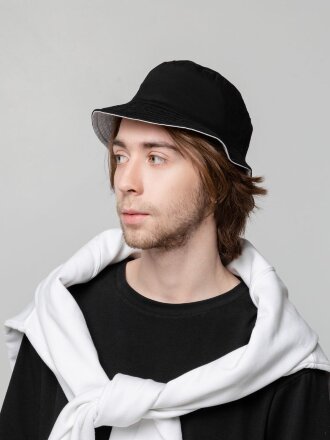 Панама Summer двусторонняя, черная с серым Панама Summer двусторонняя, черная с серым