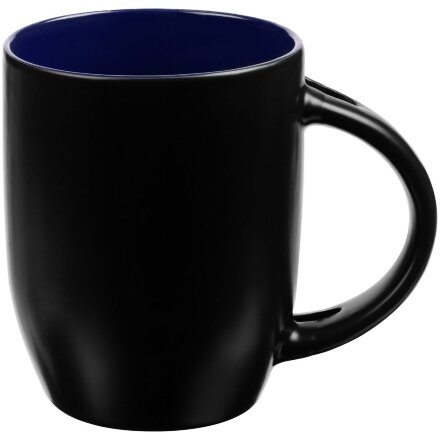 Кружка-хамелеон Melty с ложкой, черная с синим Кружка-хамелеон Melty с ложкой, черная с синим