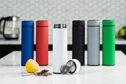 Термос с ситечком Percola, белый Термос с ситечком Percola, белый