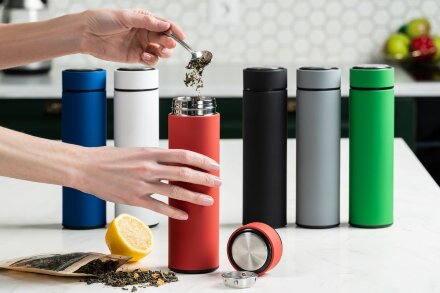 Термос с ситечком Percola, белый Термос с ситечком Percola, белый