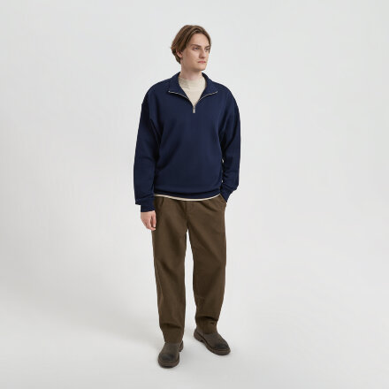 Толстовка на молнии унисекс Флоу (Flow), темно-синяя, размер 5XL/6XL