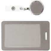 Чехол для пропуска с ретрактором Devon, серый Чехол для пропуска с ретрактором Devon, серый