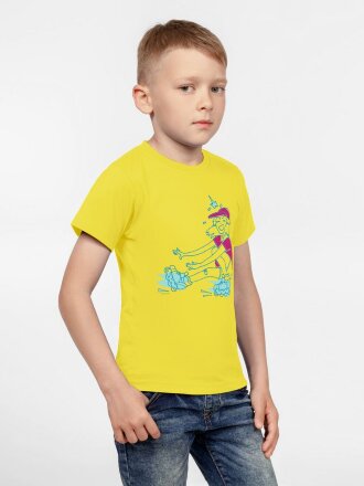 Футболка детская Roller Skates, желтая Футболка детская Roller Skates, желтая