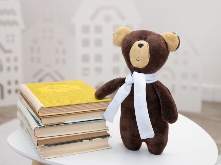 Мягкая игрушка Beastie Toys, мишка с белым шарфом Мягкая игрушка Beastie Toys, мишка с белым шарфом